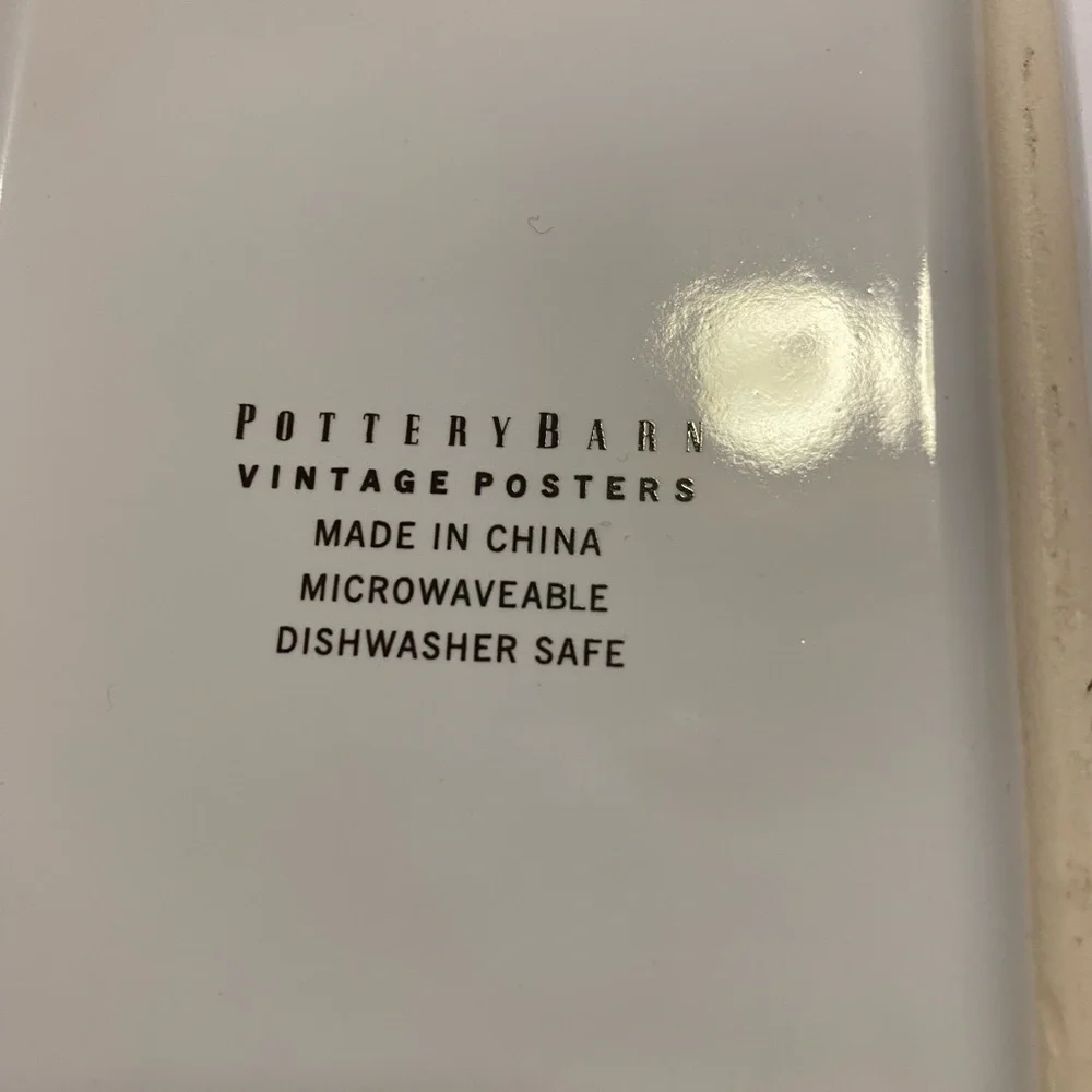 Pottery Barn vintage posters dishes (4)